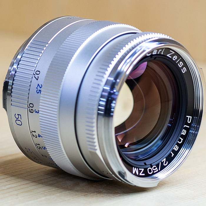 자이스니콘 Carl Zeiss Planar T* 50mm F2 ZM Silver 박스셋트.후드
